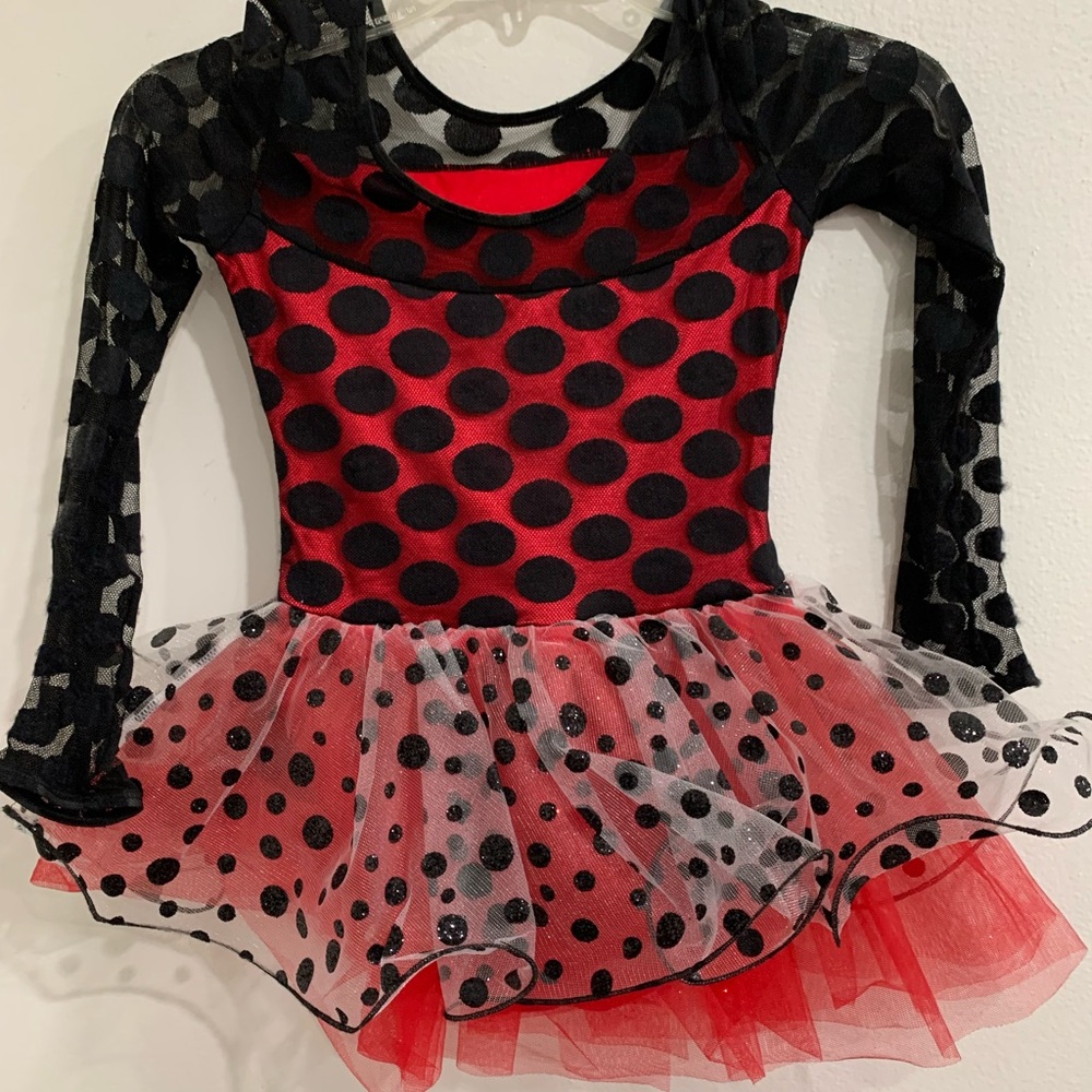 Weissman Red and Black Polka Dot Dance Costume